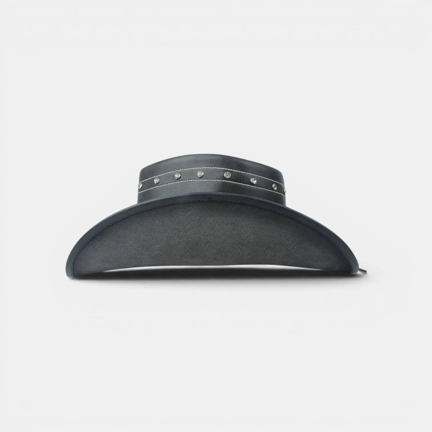 Chapeau Cowboy Cuir Véritable Rivets Crâne Homme