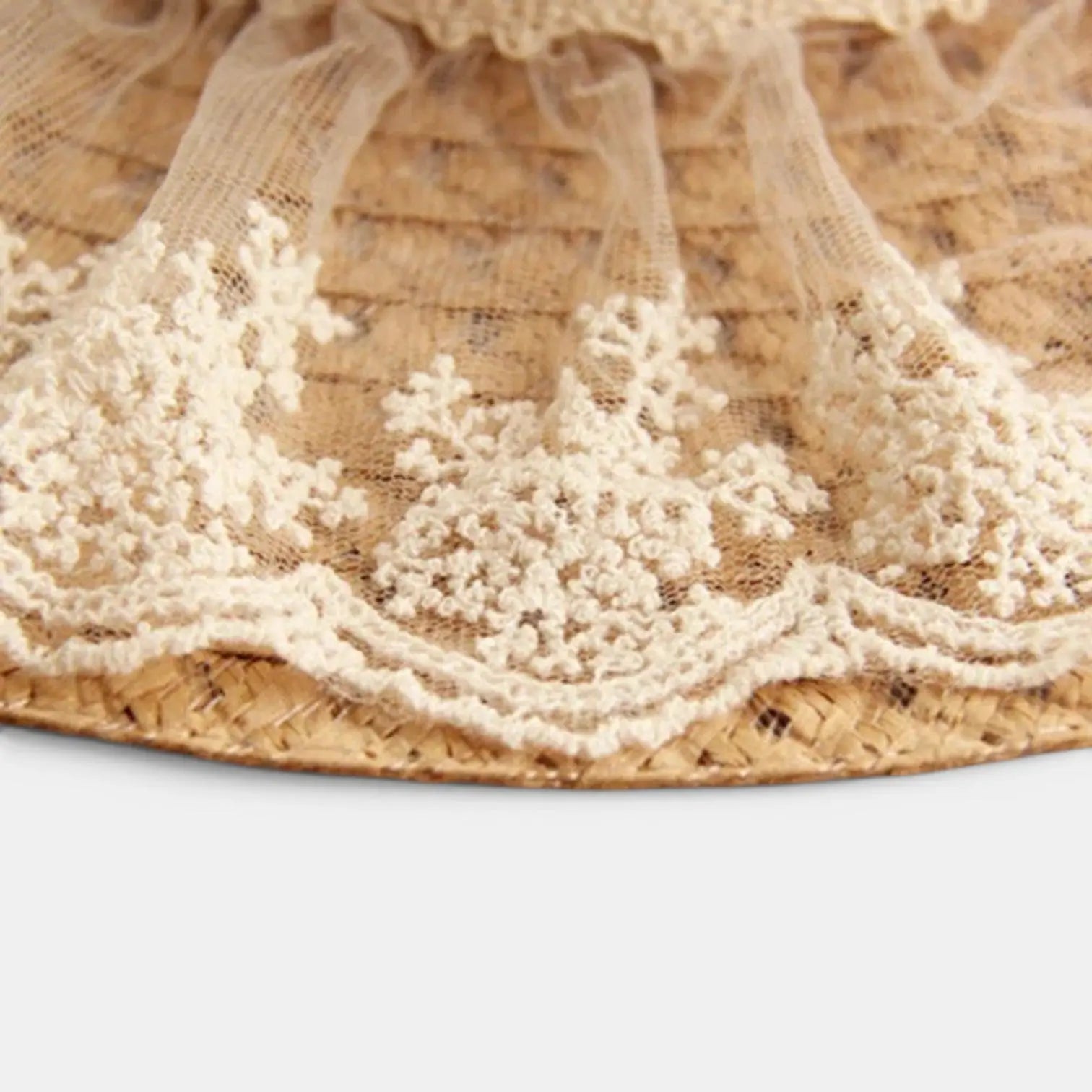 Chapeau Paille Tressée Ajourée Bord Large Dentelle Femme La Boutique du Chapeau