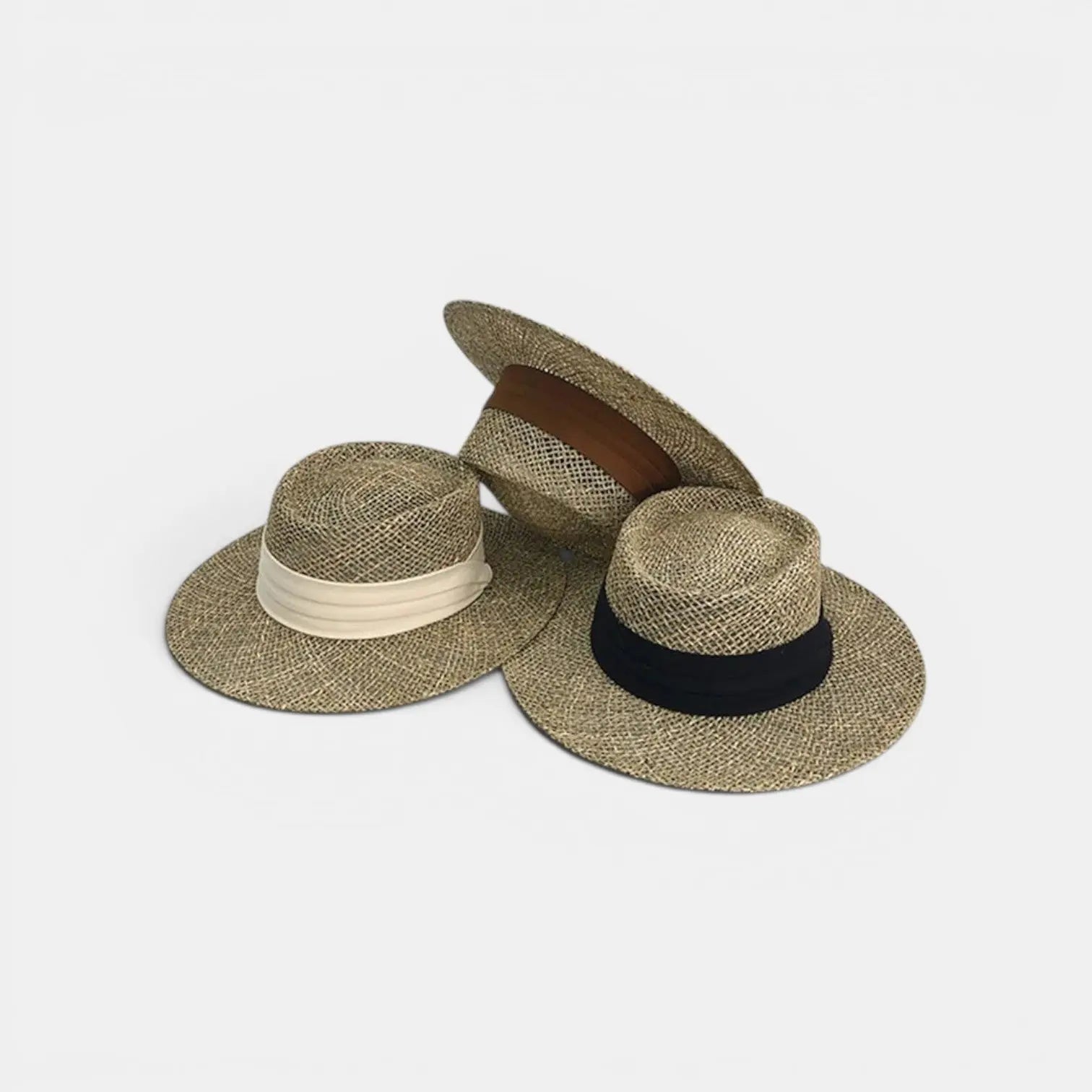 Chapeau Paille Bord Large Tressé Mixte Ruban Blanc La Boutique du Chapeau