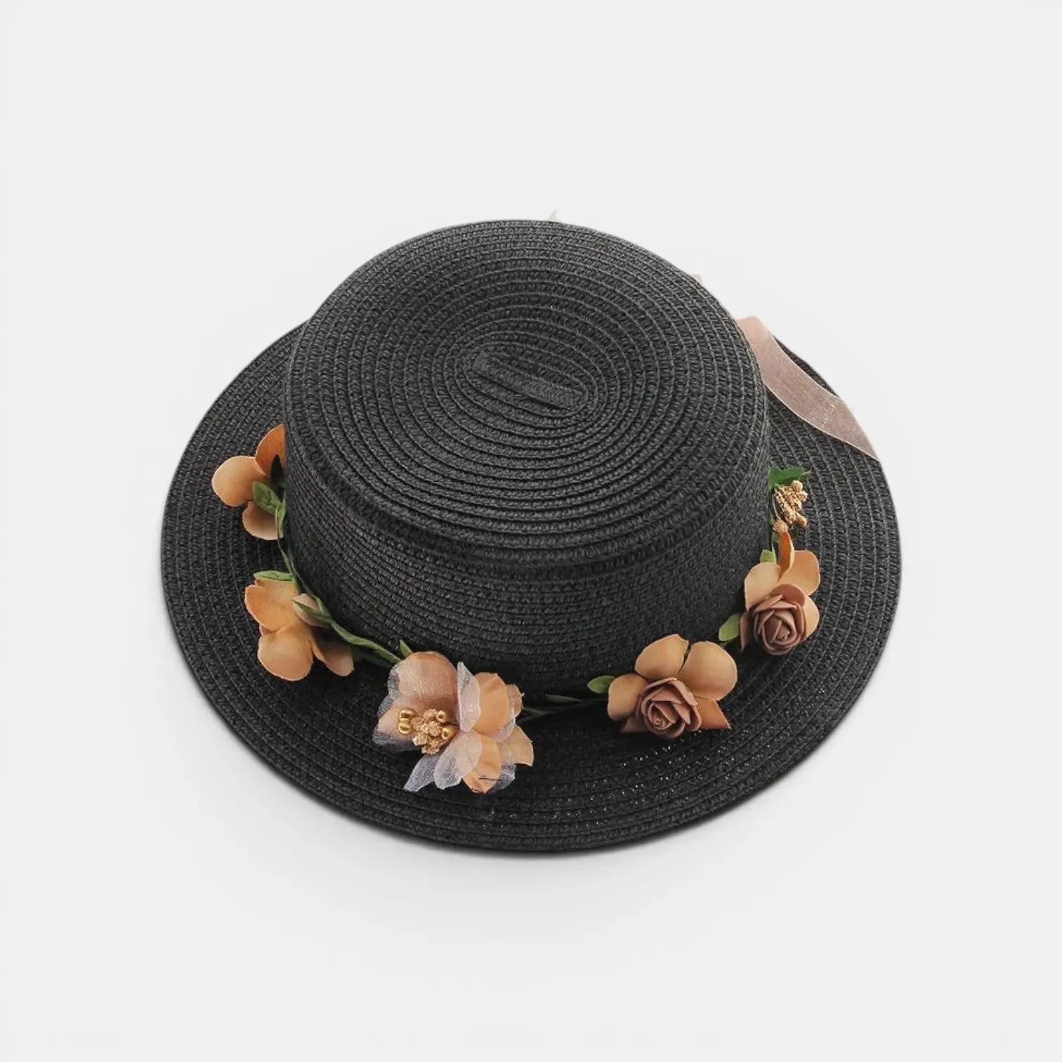 Chapeau Paille Fleurs Couronne Florale Femme La Boutique du Chapeau