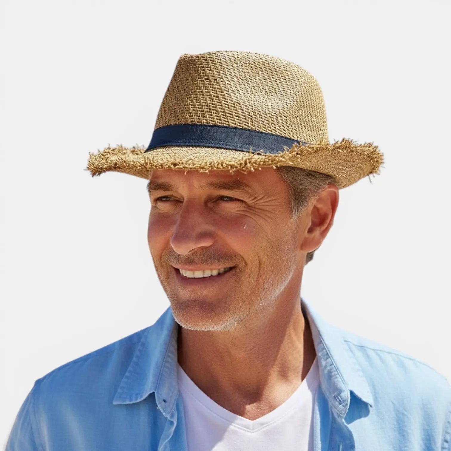 Chapeau Panama Paille Bord Frangé Mixte
