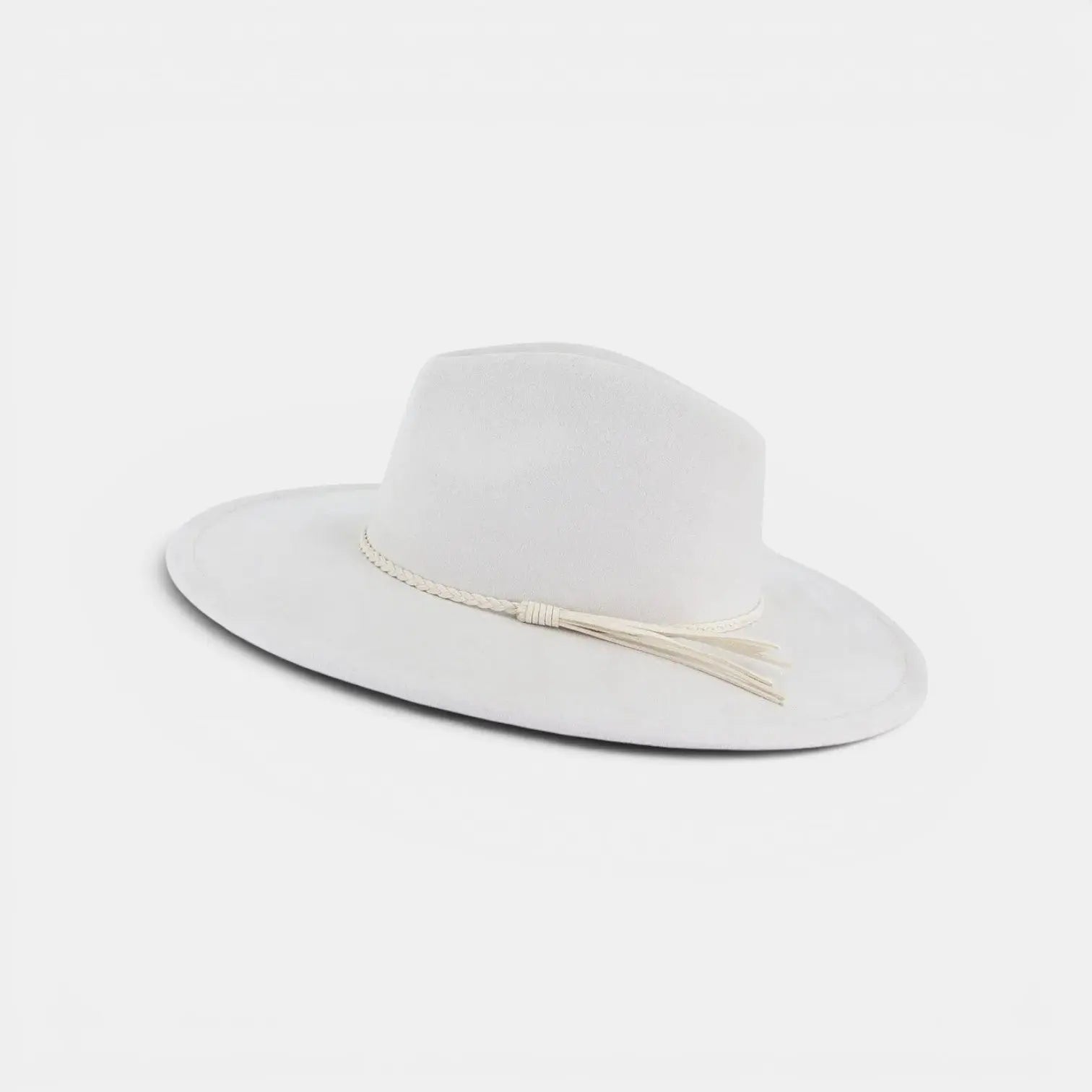 Chapeau Fedora Suède Bord Large Tresse Unisexe