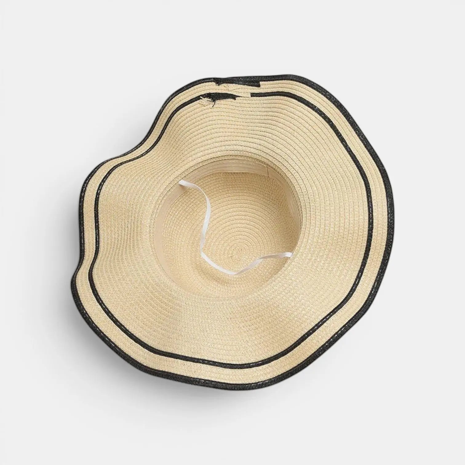 Chapeau Paille Bords Ondulés Liseré Noir Nœud Femme La Boutique du Chapeau