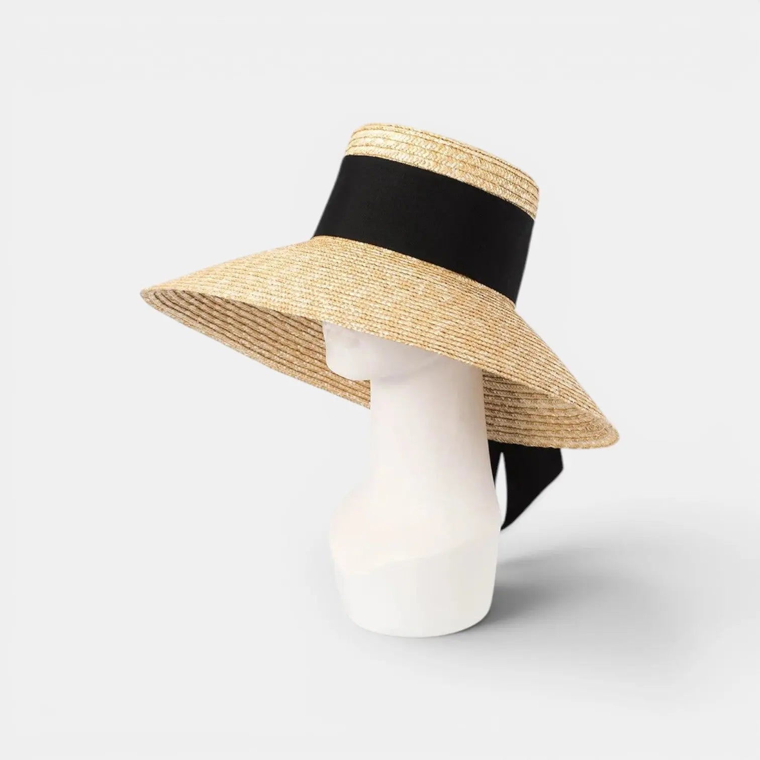 Chapeau Paille Bord Large Ruban Noir Femme La Boutique du Chapeau