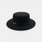 Chapeau Fedora Laine Bord Plat Boucle Cuir La Boutique du Chapeau