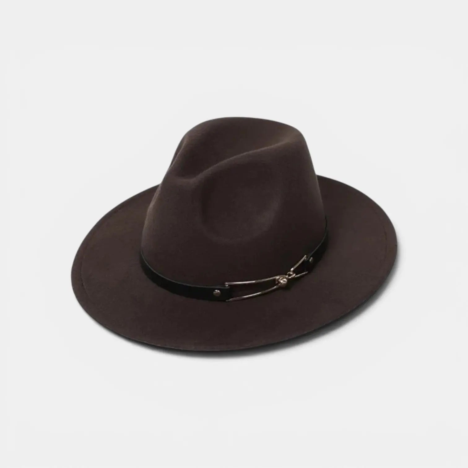 Chapeau Fedora Laine Bord Large Anneau Doré La Boutique du Chapeau