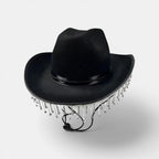 Chapeau Cowboy Feutrine Franges Strass Femme La Boutique du Chapeau