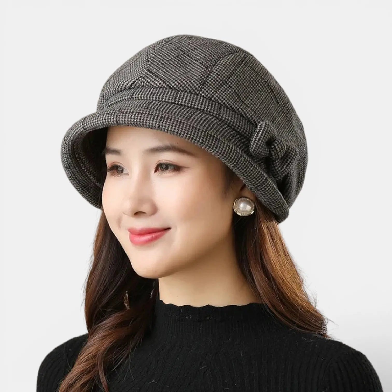 Béret Tweed Nœud Papillon Femme