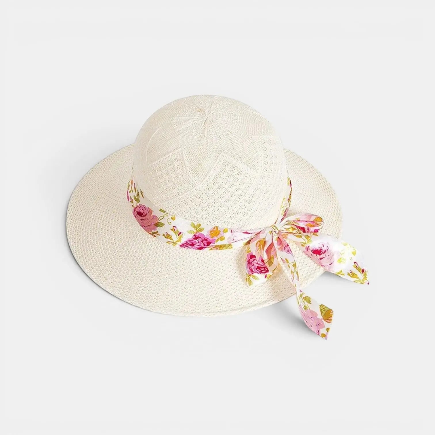 Chapeau Paille Structuré Bord Large Ruban Fleuri Femme La Boutique du Chapeau