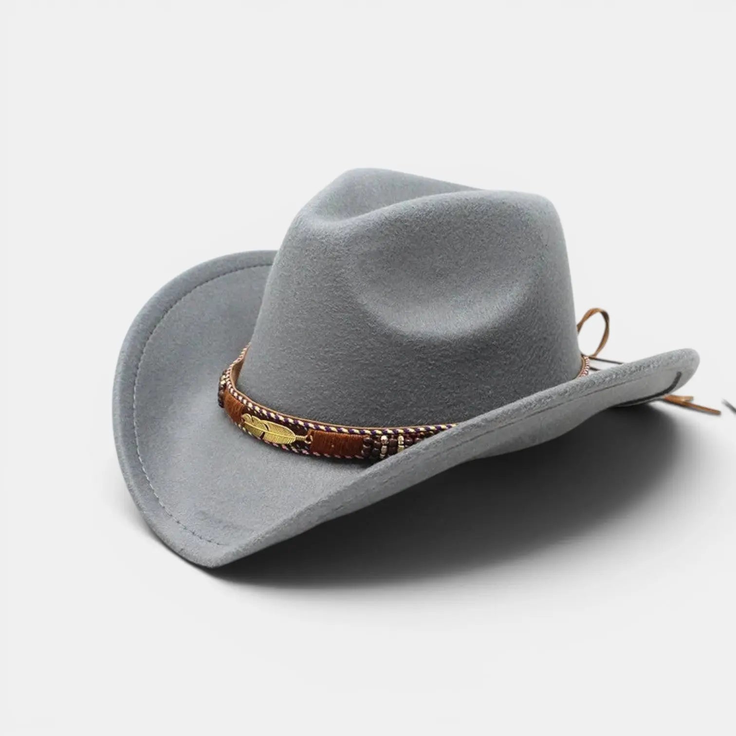 Chapeau Cowboy Feutre Bande Tressée Unisexe La Boutique du Chapeau