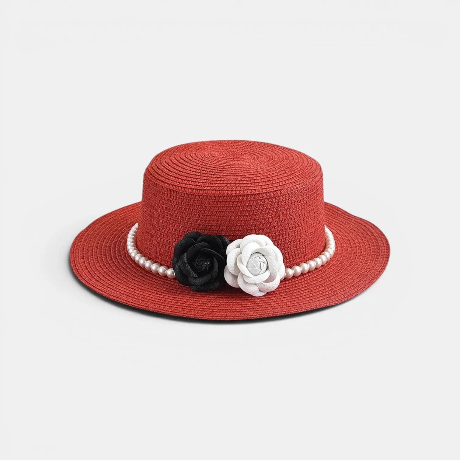 Chapeau Paille Femme Fleurs et Perles Bord Large La Boutique du Chapeau