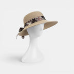 Chapeau Paille Structuré Bord Large Ruban Fleuri Femme La Boutique du Chapeau