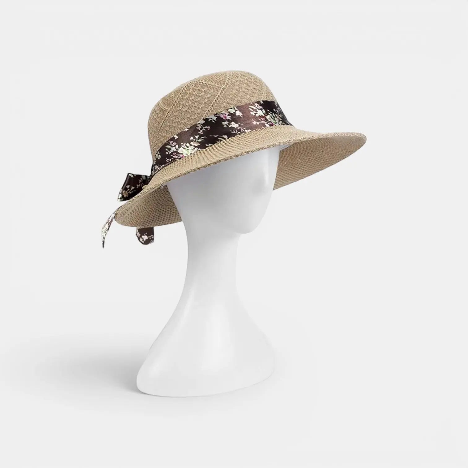 Chapeau Paille Structuré Bord Large Ruban Fleuri Femme La Boutique du Chapeau