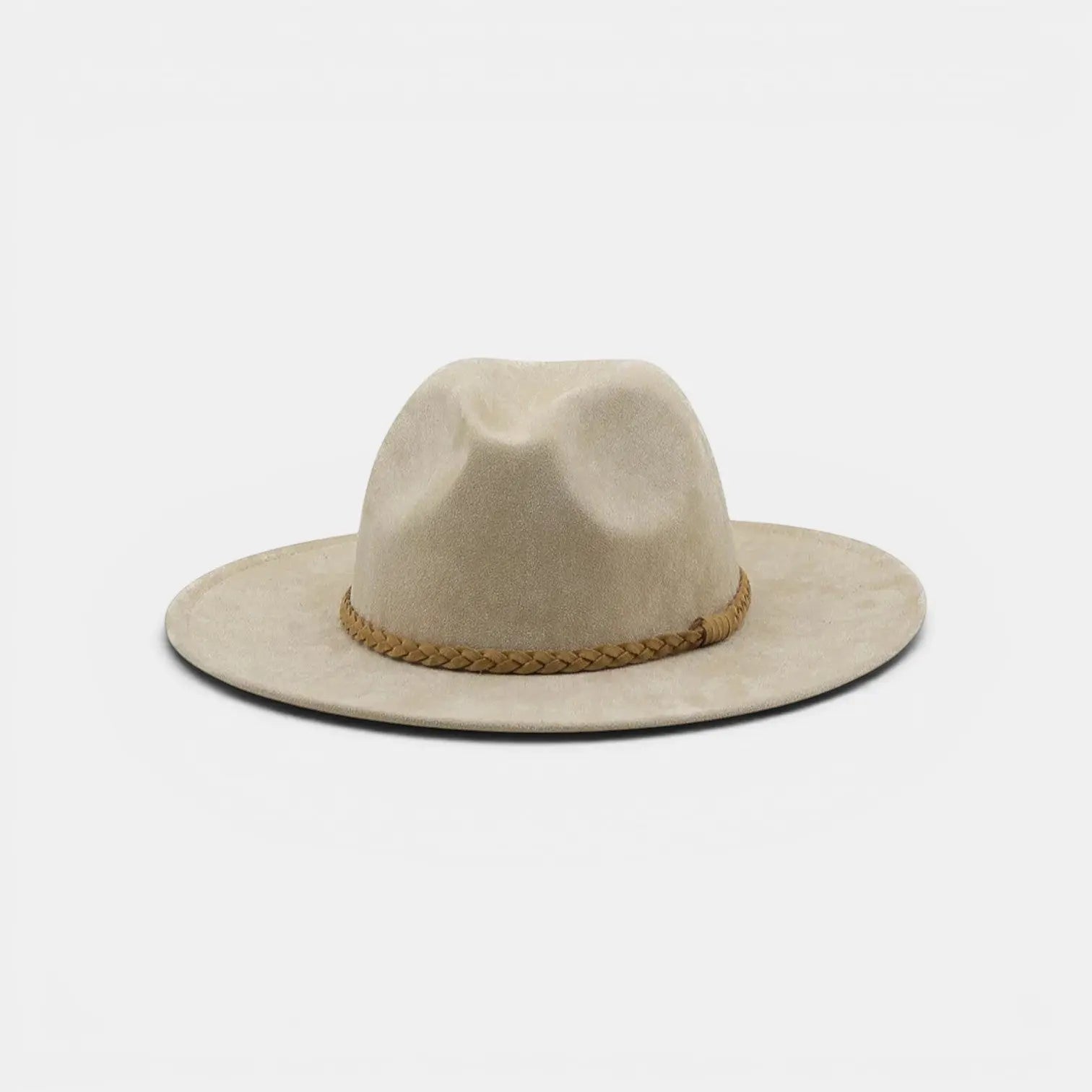 Chapeau Fedora Suédine Bord Large Tresse Unisexe La Boutique du Chapeau