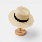 Chapeau Panama Paille Bord Large Ruban Noir La Boutique du Chapeau