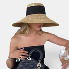 Chapeau Paille Bord Large Ruban Noir Femme La Boutique du Chapeau