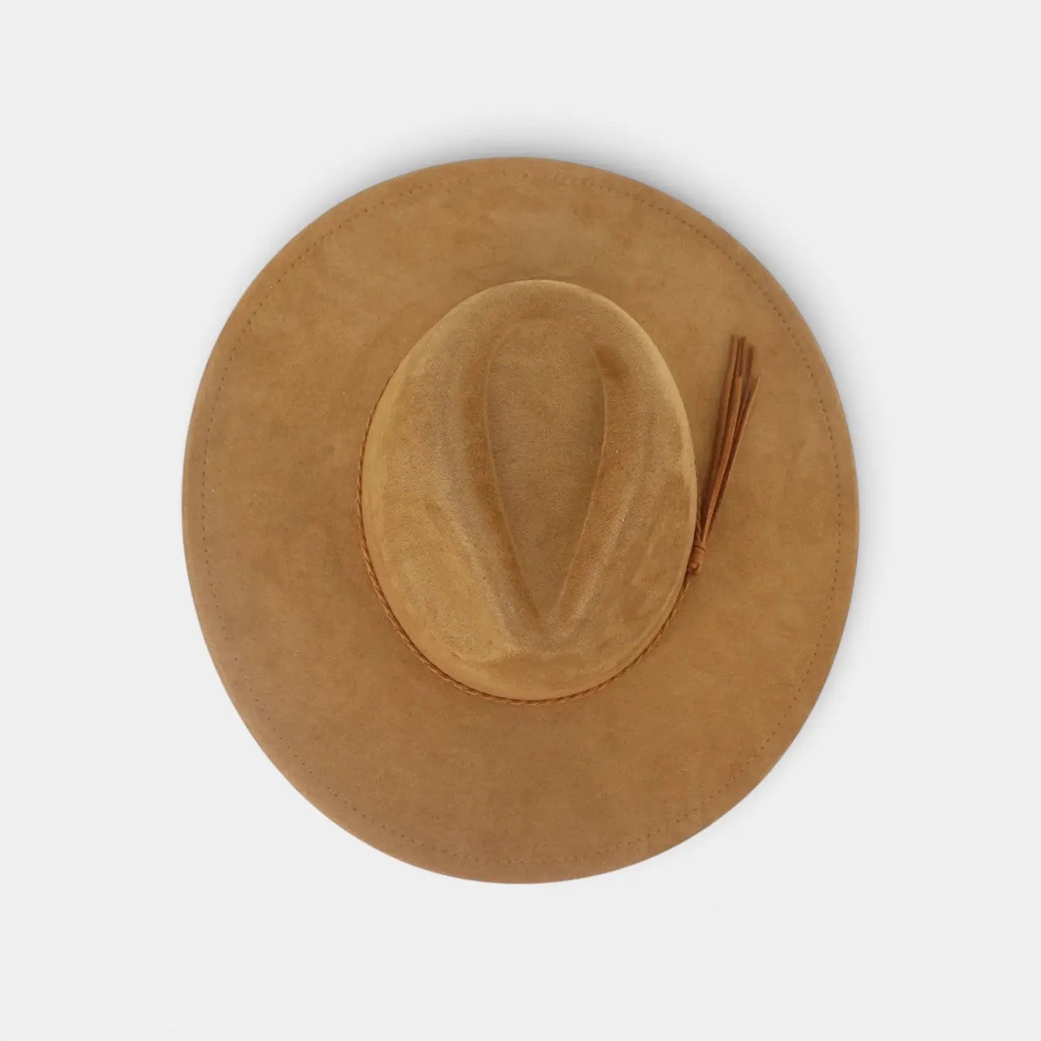Chapeau Fedora Suède Bord Large Tresse Unisexe