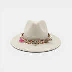 Chapeau Fedora Feutre Bord Large Bande Bohème Mixte La Boutique du Chapeau