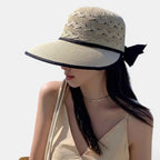 Chapeau Paille Visière Large Noeud Femme La Boutique du Chapeau