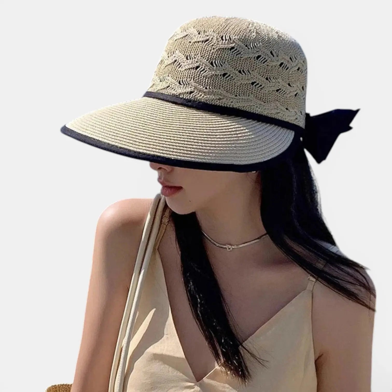 Chapeau Paille Visière Large Noeud Femme La Boutique du Chapeau