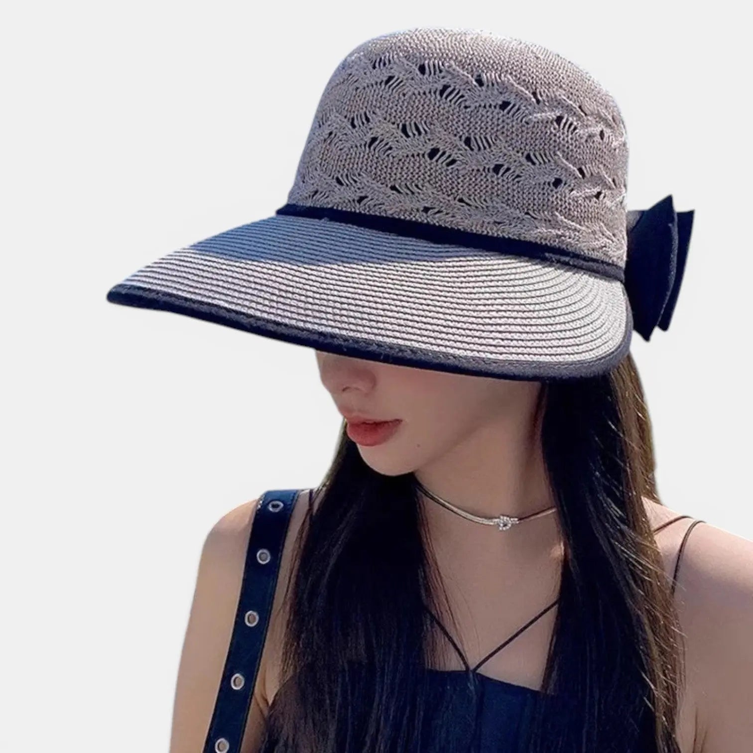 Chapeau Paille Visière Large Noeud Femme La Boutique du Chapeau