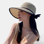 Chapeau Paille Visière Large Noeud Femme La Boutique du Chapeau