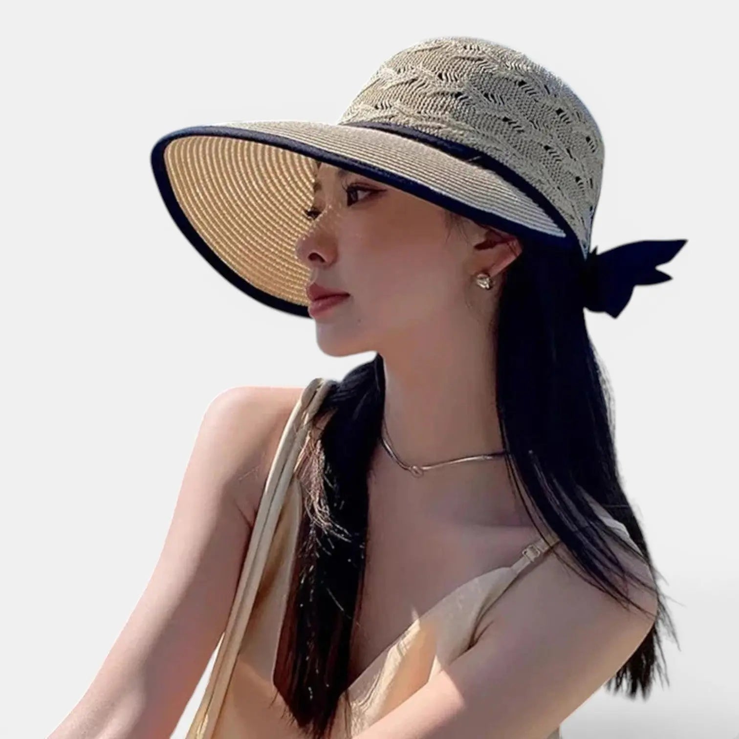 Chapeau Paille Visière Large Noeud Femme La Boutique du Chapeau