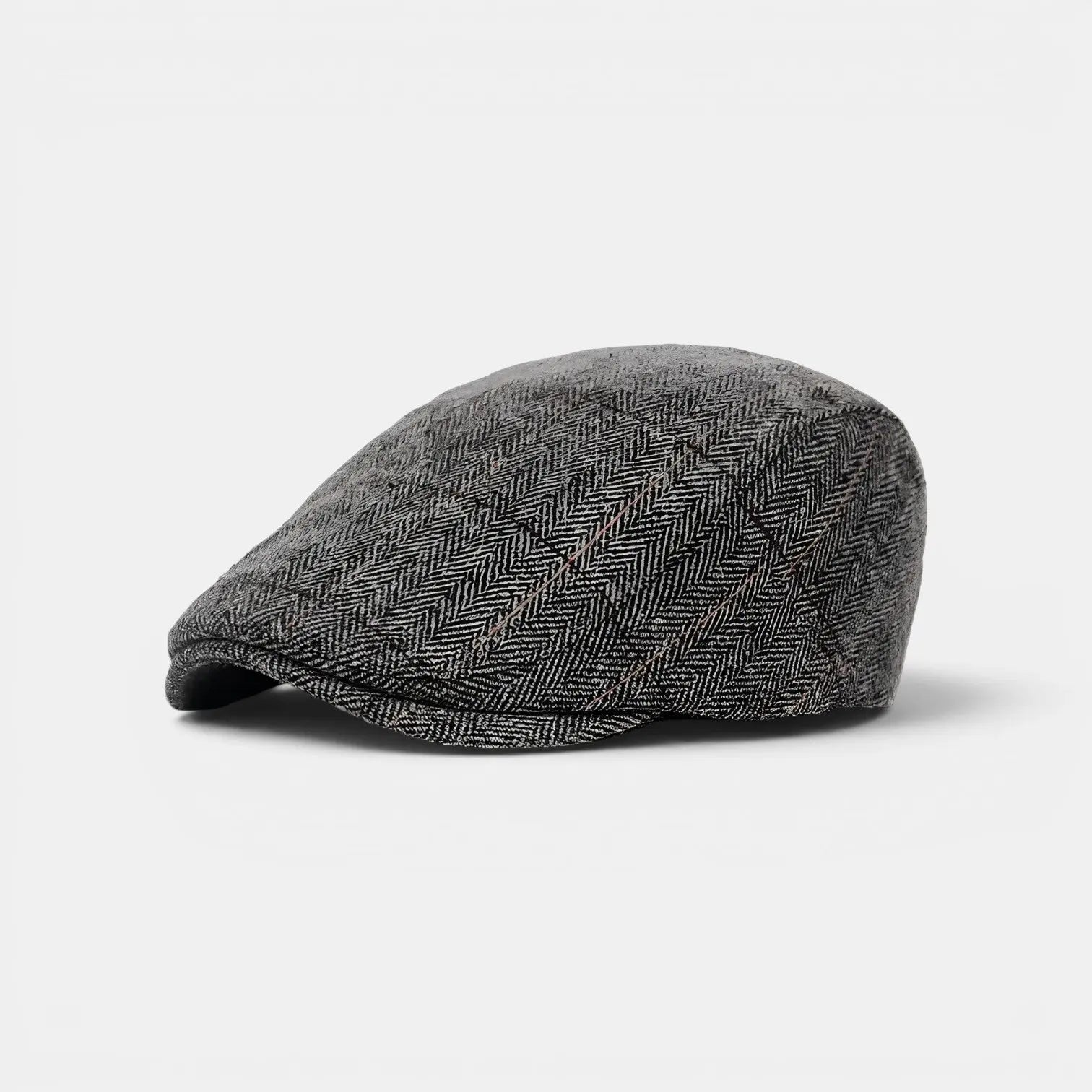 Casquette Gavroche Tweed Herringbone Fils Rouges Homme La Boutique du Chapeau