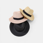 Chapeau Panama Paille Bord Large Ruban Noir La Boutique du Chapeau