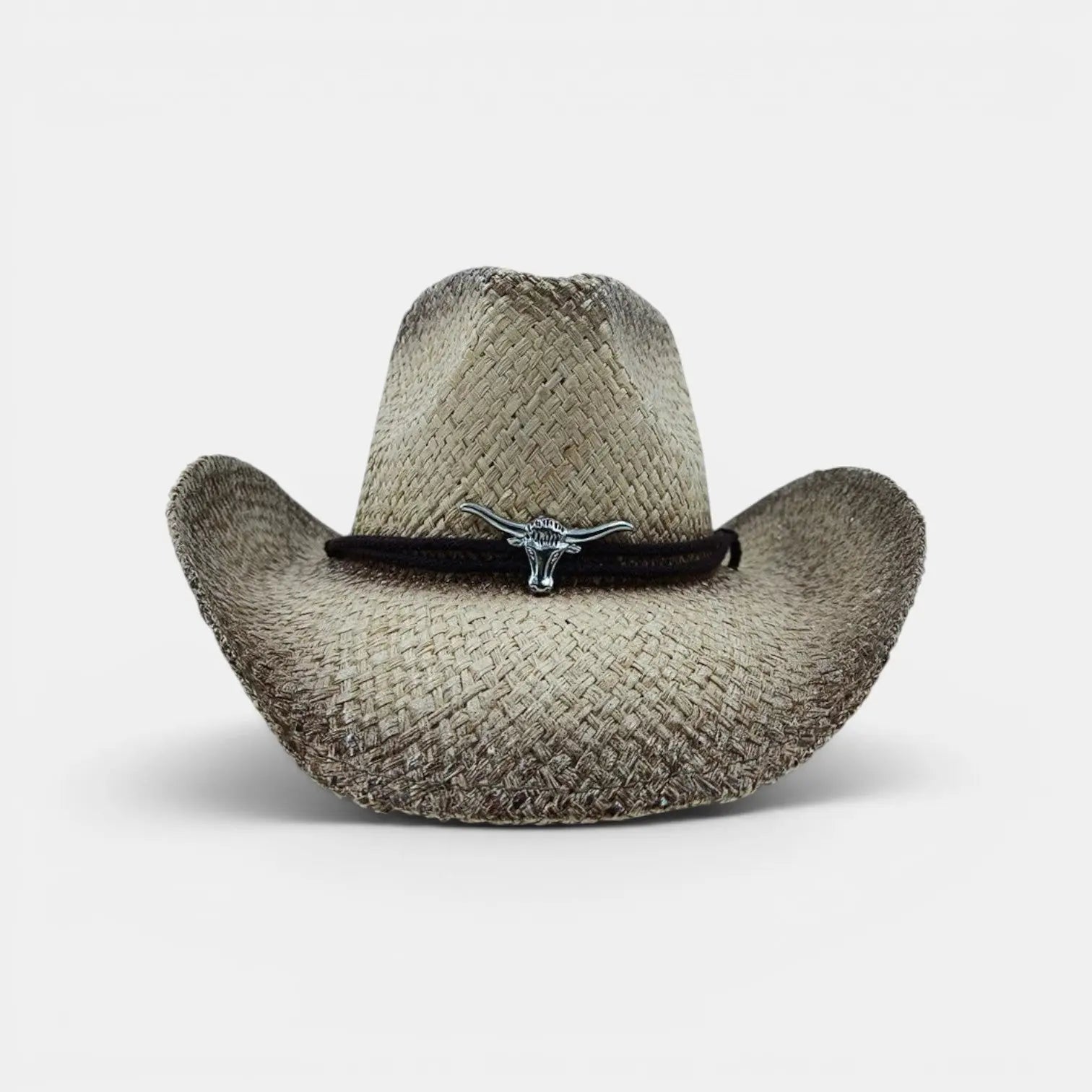 Chapeau Cowboy Paille Plumes et Concho Femme Homme