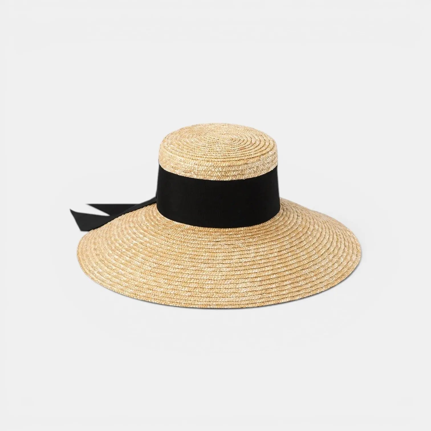 Chapeau Paille Bord Large Ruban Noir Femme La Boutique du Chapeau