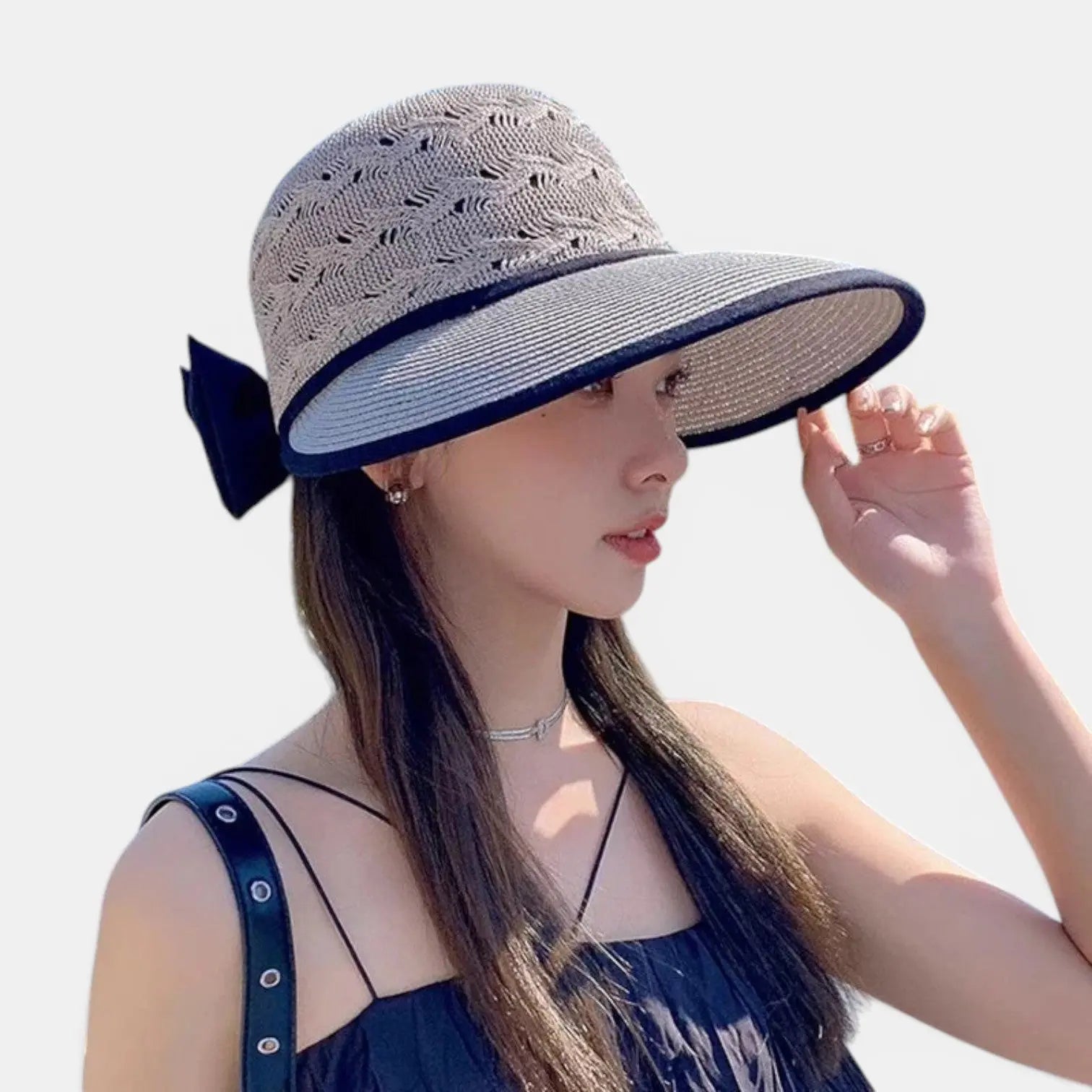 Chapeau Paille Visière Large Noeud Femme La Boutique du Chapeau