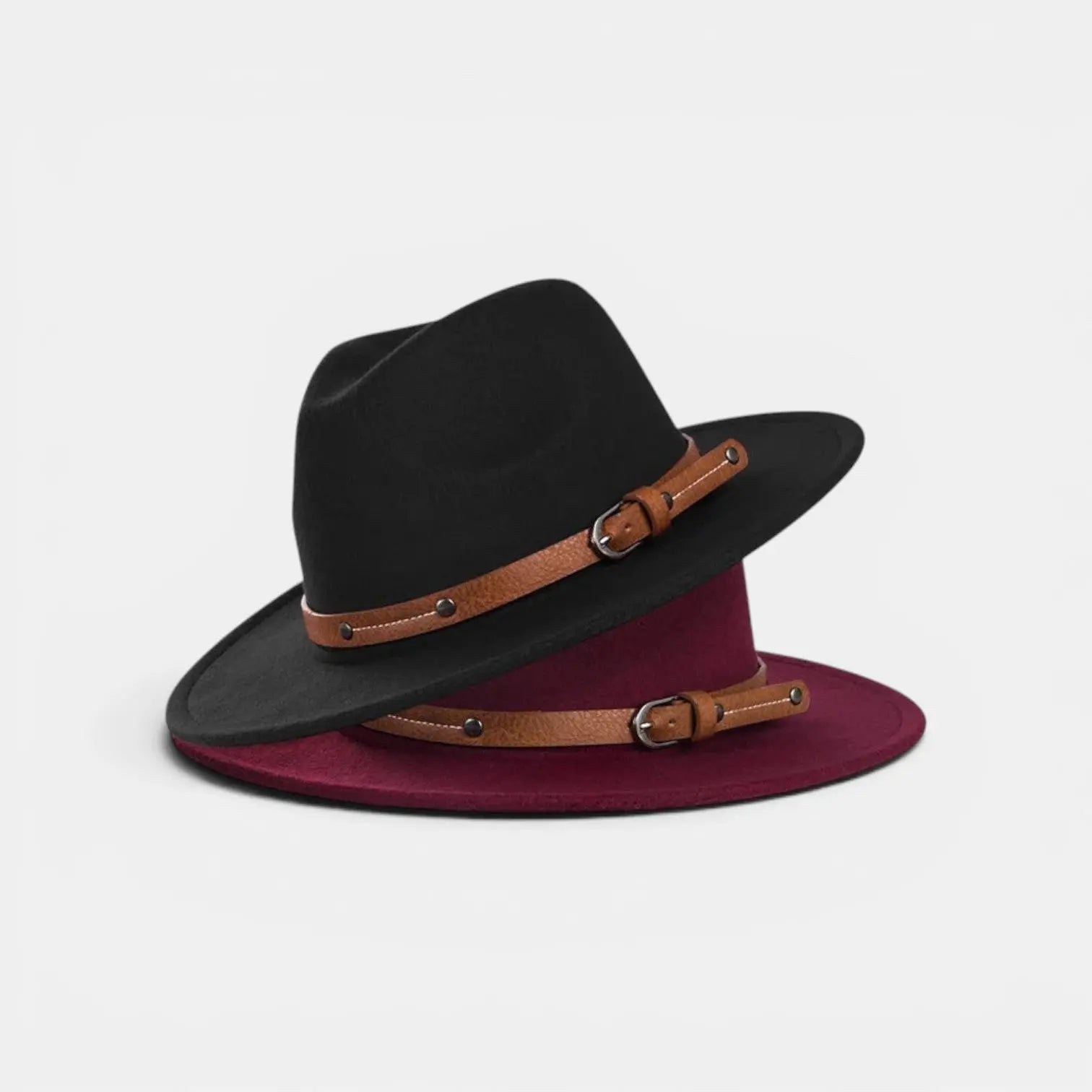 Chapeau Fedora Laine Bord Large avec Ceinture Cuir La Boutique du Chapeau