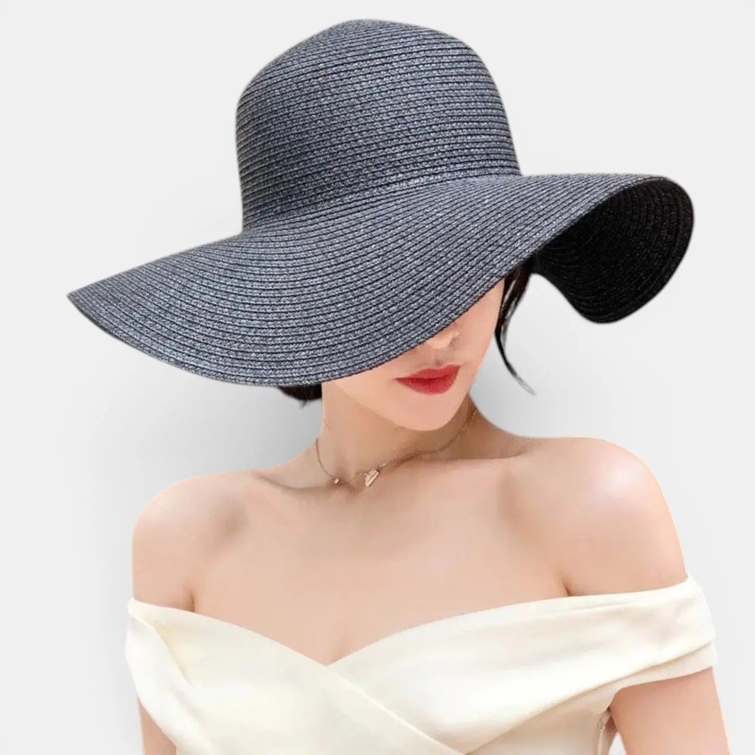 Chapeau Paille Tressée Bord Extra Large Protection Solaire Femme La Boutique du Chapeau