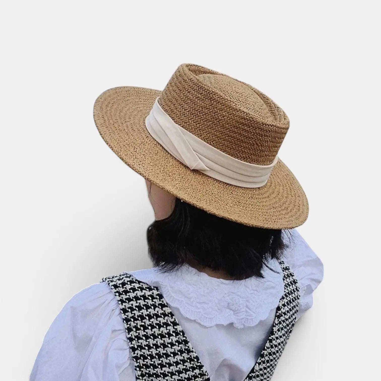 Chapeau Paille Canotier Bord Large Ruban Femme La Boutique du Chapeau