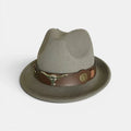 Chapeau Fedora Feutre Bande Cuir Décor Longhorn Homme La Boutique du Chapeau