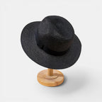 Chapeau Panama Paille Bord Large Ruban Noir La Boutique du Chapeau