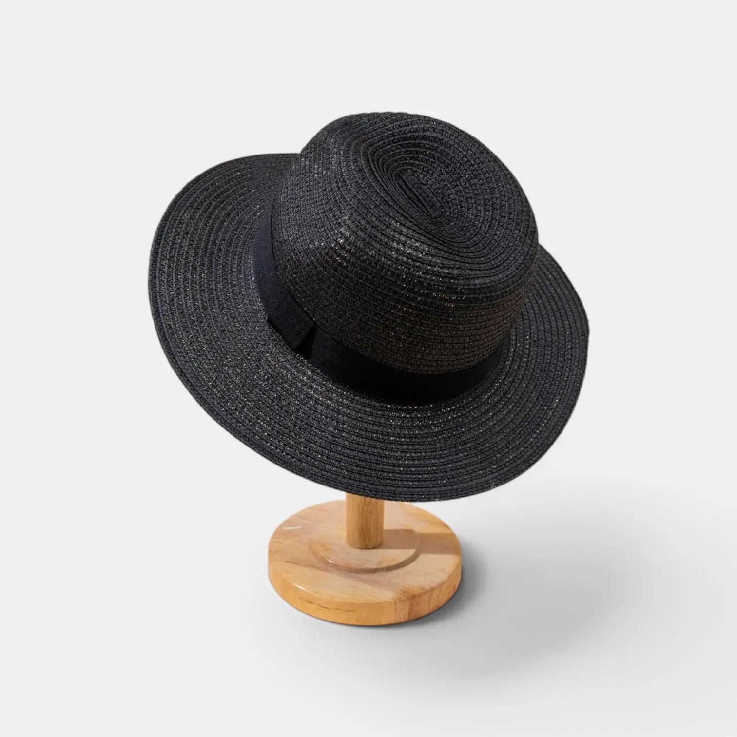 Chapeau Panama Paille Bord Large Ruban Noir La Boutique du Chapeau