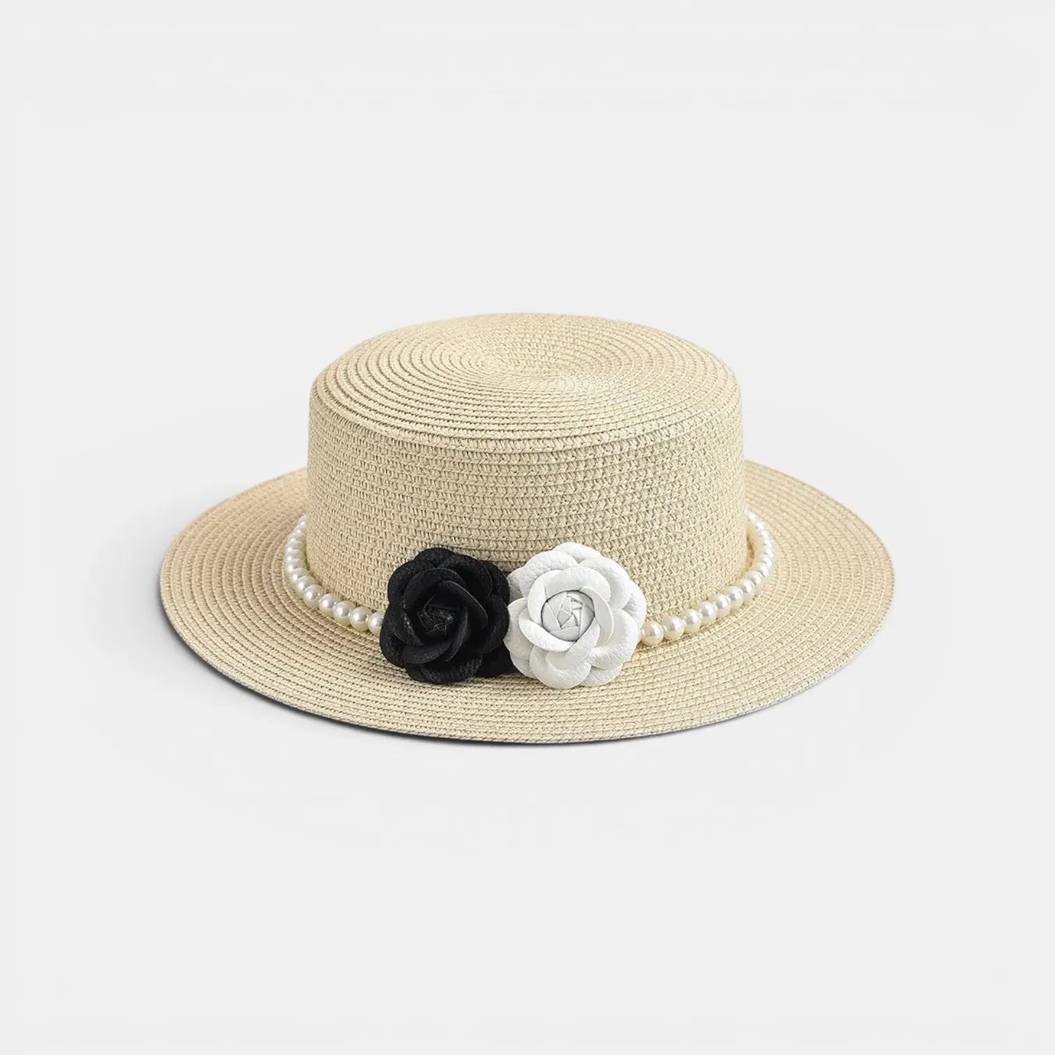 Chapeau Paille Femme Fleurs et Perles Bord Large La Boutique du Chapeau