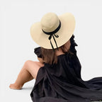 Chapeau Paille Bord Large Femme Ruban Noir La Boutique du Chapeau