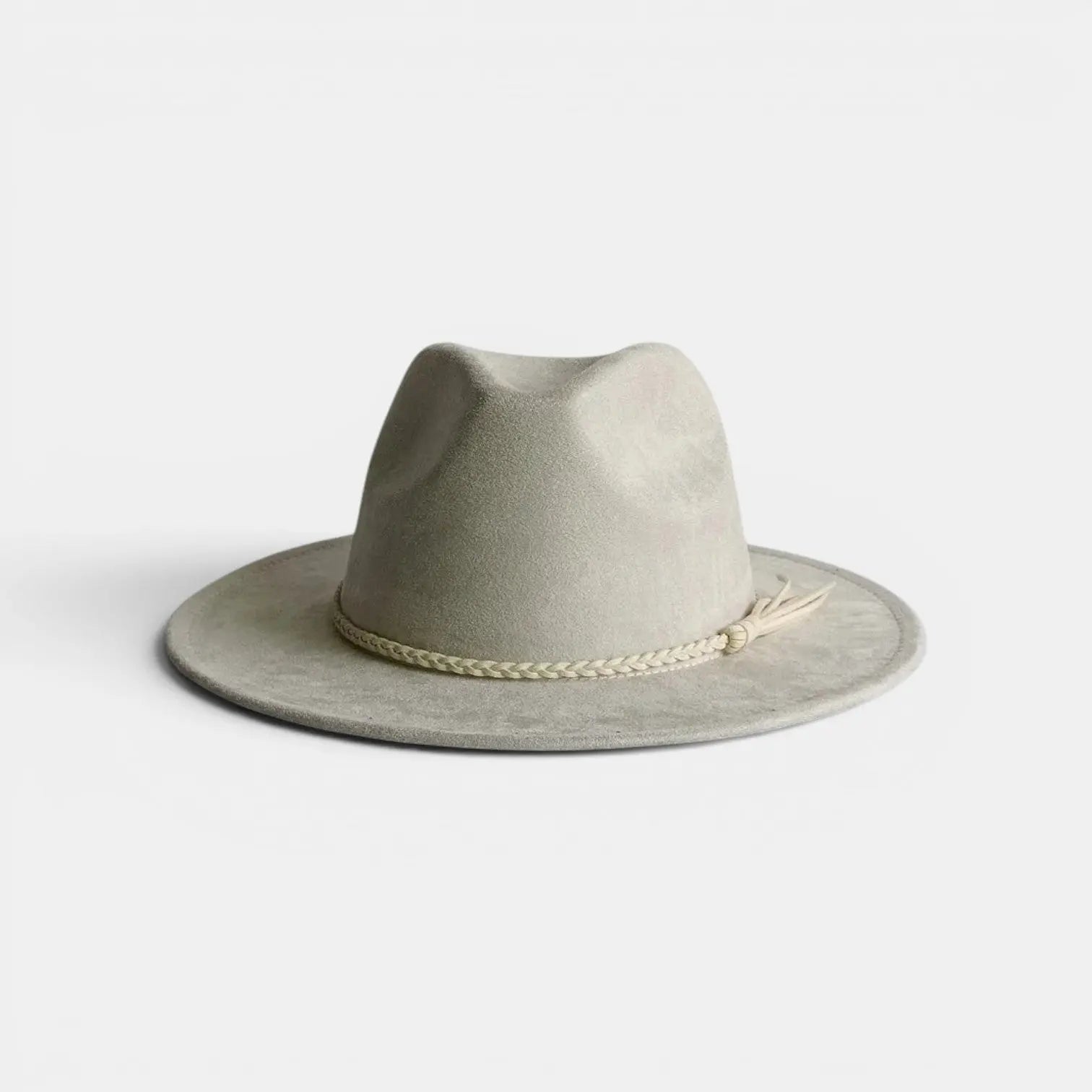 Chapeau Fedora Suédine Bord Large avec Boucle Métal