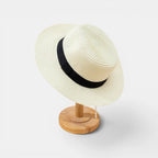 Chapeau Panama Paille Bord Large Ruban Noir La Boutique du Chapeau