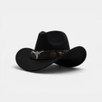 Chapeau Cowboy Feutre Bande Cuir Longhorn Unisexe La Boutique du Chapeau