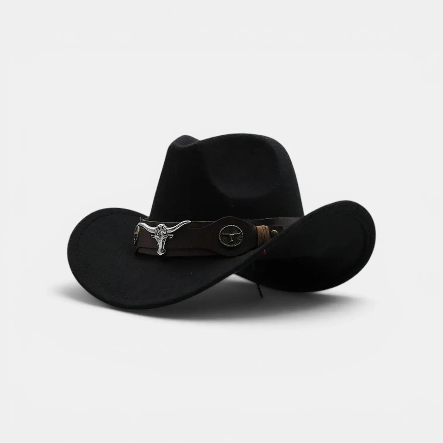 Chapeau Cowboy Feutre Bande Cuir Longhorn Unisexe La Boutique du Chapeau