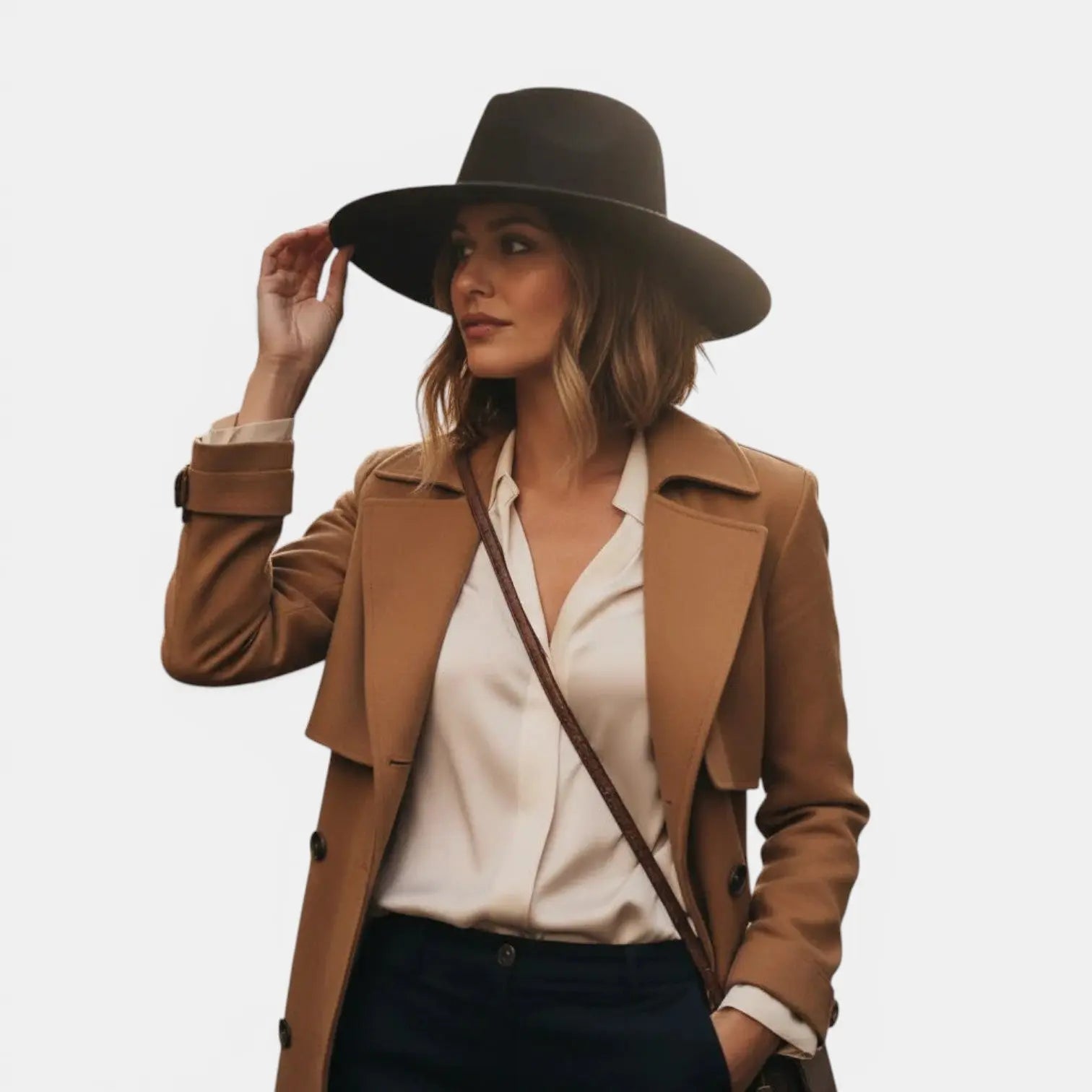 Chapeau Fedora Suédine Bord Large Unisexe