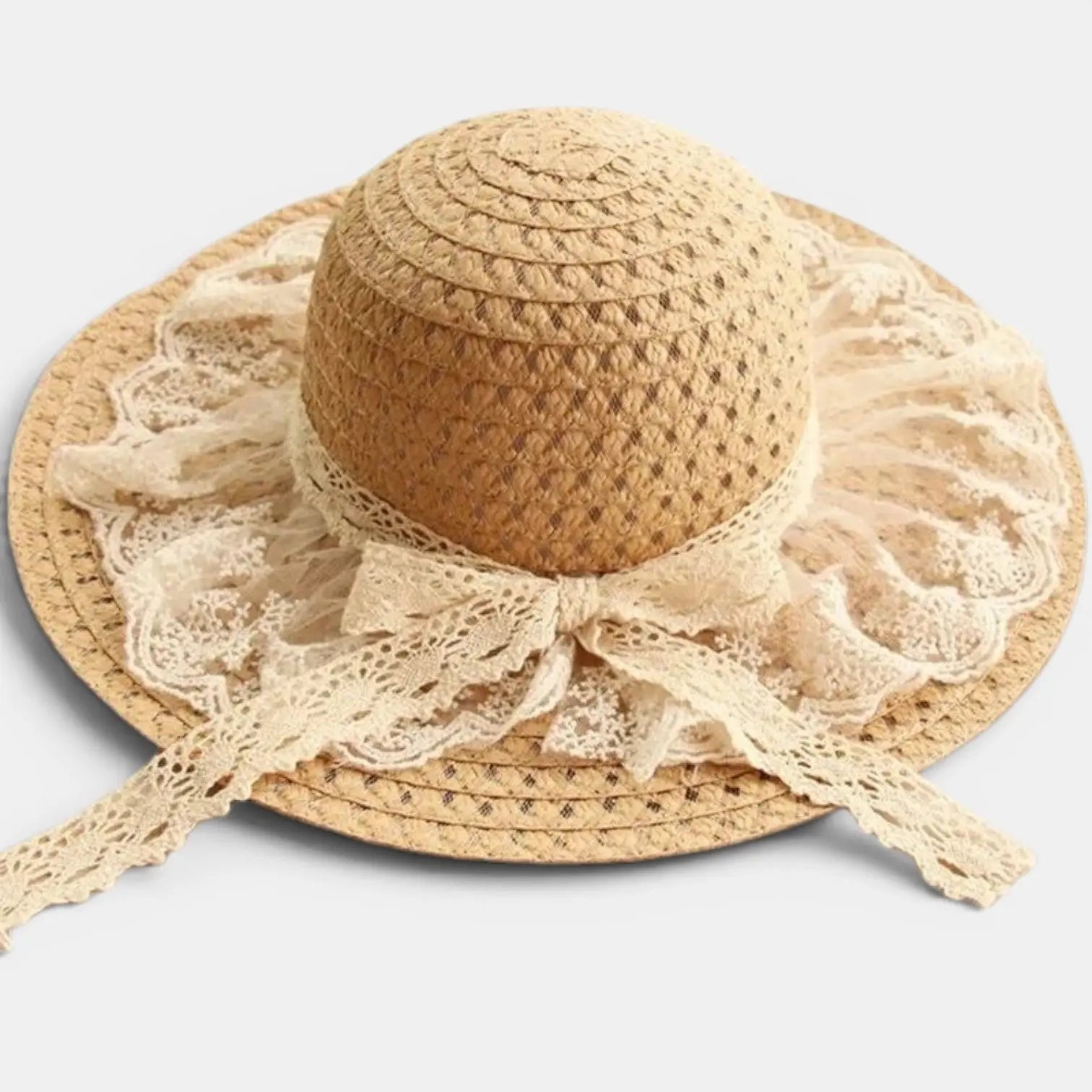 Chapeau Paille Tressée Ajourée Bord Large Dentelle Femme La Boutique du Chapeau