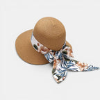 Chapeau Paille Bord Large Ruban Fleuri Femme La Boutique du Chapeau