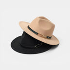 Chapeau Fedora Laine Bord Large Anneau Doré La Boutique du Chapeau