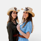 Chapeau Cowboy Paille Plumes et Concho Femme Homme La Boutique du Chapeau