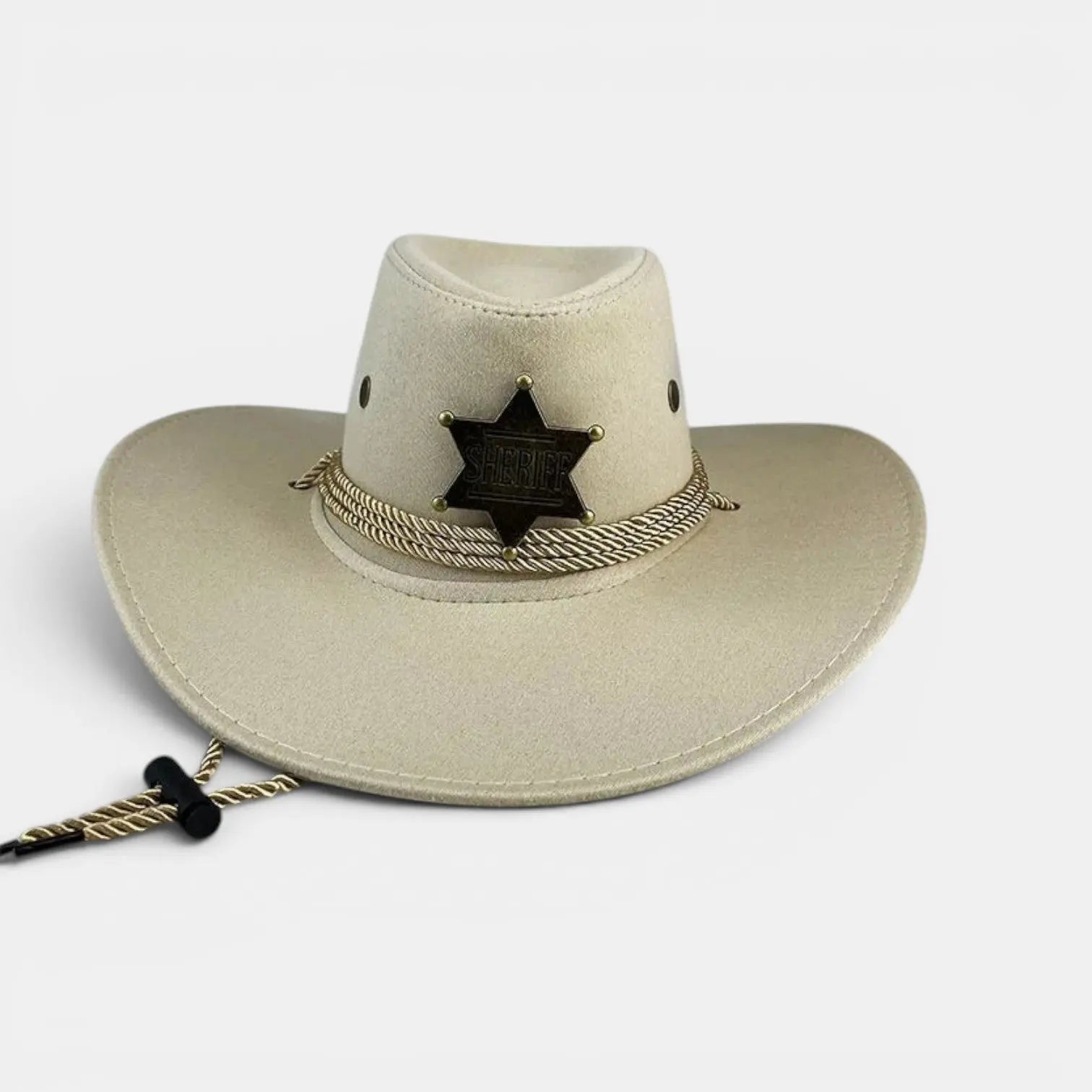 Chapeau Cowboy Sheriff Suédine Étoile Badge Unisexe